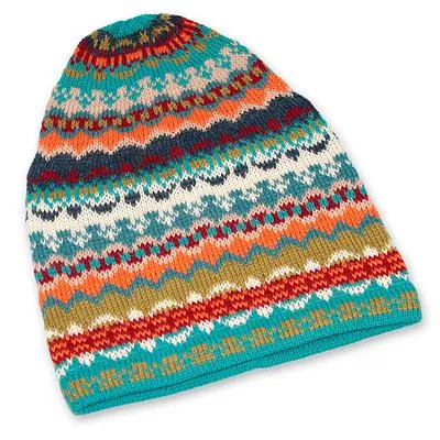 'Fantasy' Alpaca Wool Multicolor Knit Hat