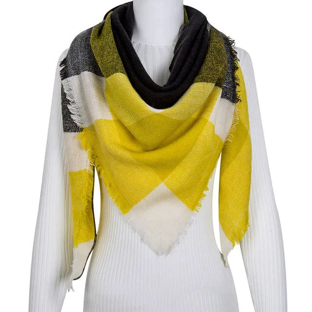 Fashion Winter Scarf For Women Scarf Cashmere Warm Plaid Pashmina Scarf Luxury Brand Blanket Wraps Female Scarves And Shawls