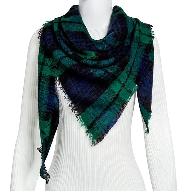 Fashion Winter Scarf For Women Scarf Cashmere Warm Plaid Pashmina Scarf Luxury Brand Blanket Wraps Female Scarves And Shawls