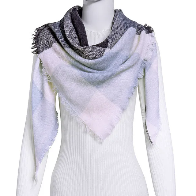 Fashion Winter Scarf For Women Scarf Cashmere Warm Plaid Pashmina Scarf Luxury Brand Blanket Wraps Female Scarves And Shawls