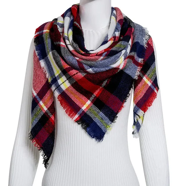 Fashion Winter Scarf For Women Scarf Cashmere Warm Plaid Pashmina Scarf Luxury Brand Blanket Wraps Female Scarves And Shawls