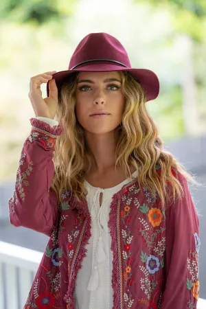 Fedora Wool Hat - Wine