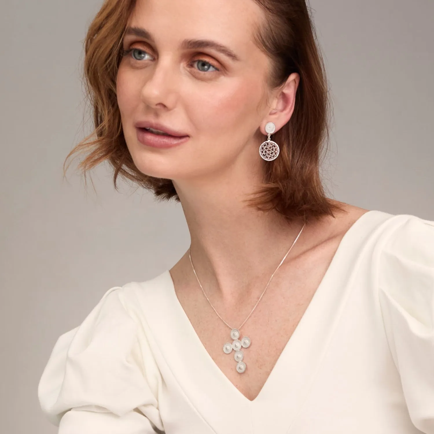 FEITH SILVER CROSS NECKLACE FILIGREE