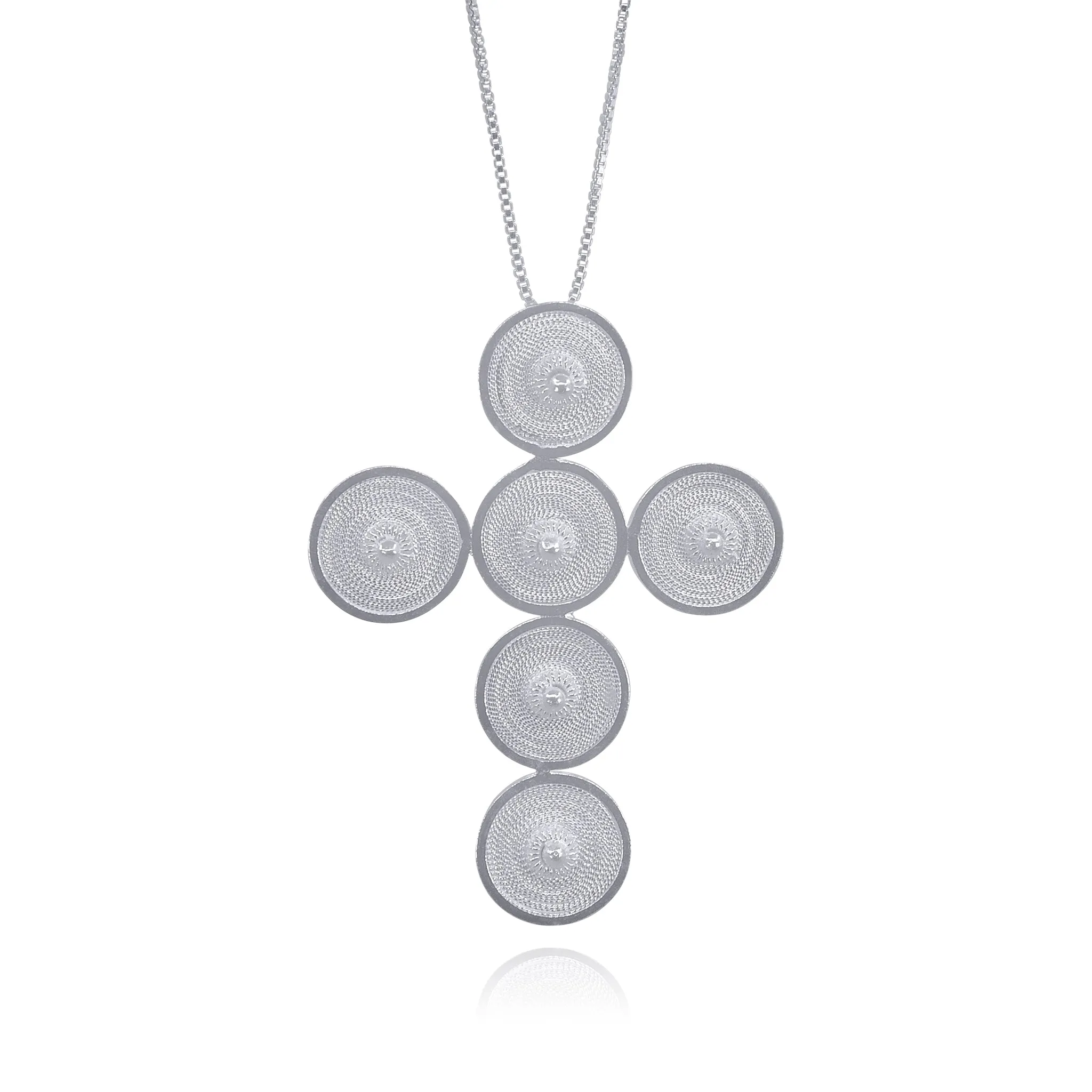 FEITH SILVER CROSS NECKLACE FILIGREE