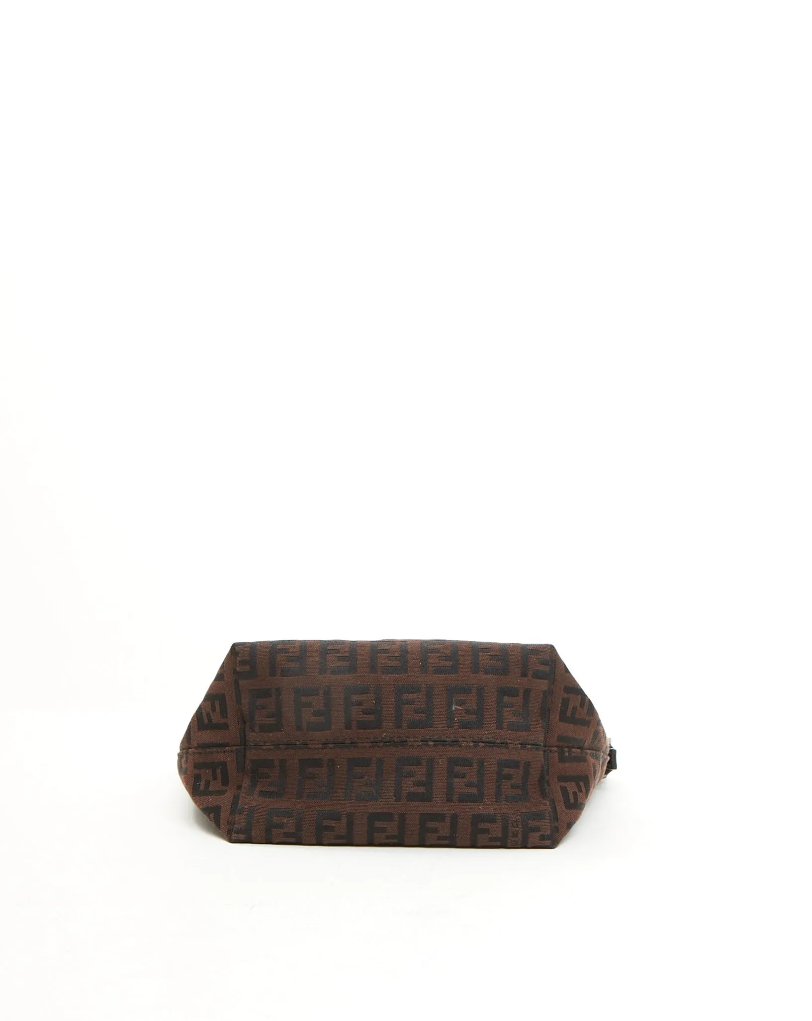 Fendi Brown Zucchino Canvas Shoulder Bag