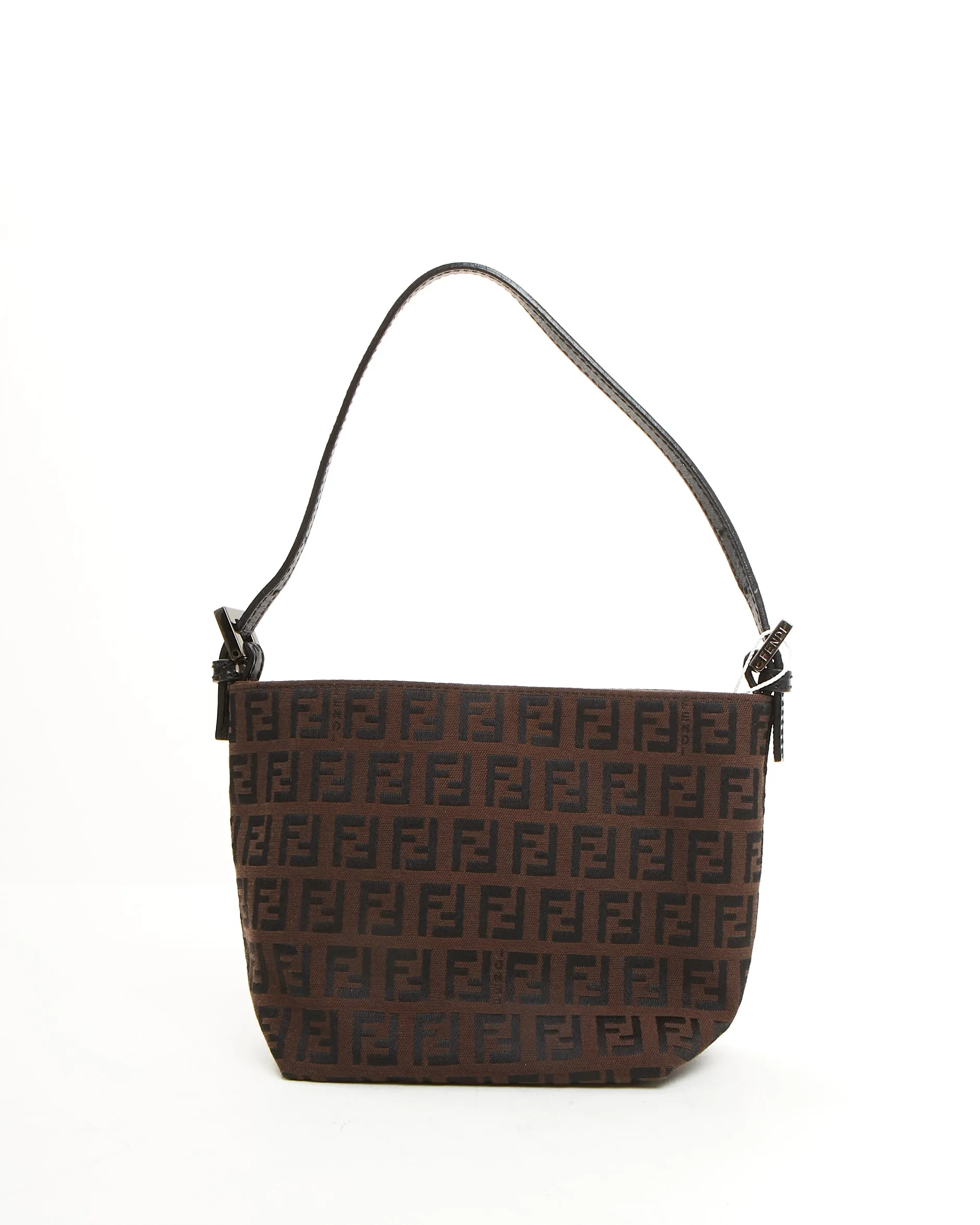 Fendi Brown Zucchino Canvas Shoulder Bag