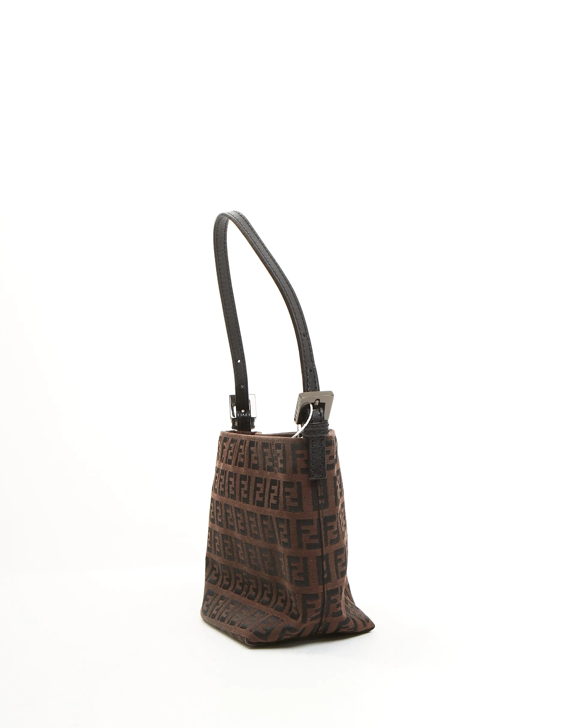 Fendi Brown Zucchino Canvas Shoulder Bag