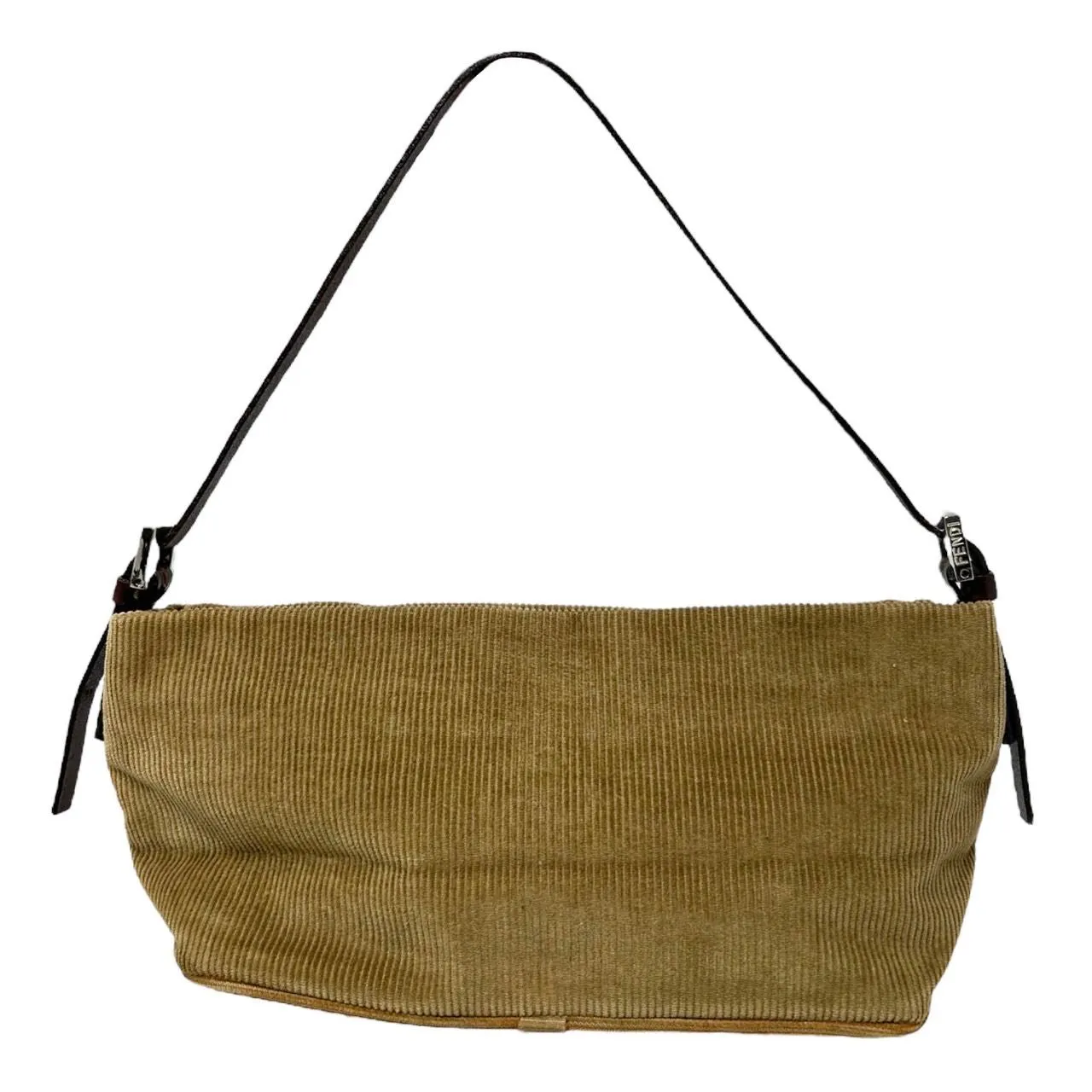 Fendi Tan Corduroy Mini Shoulder Bag
