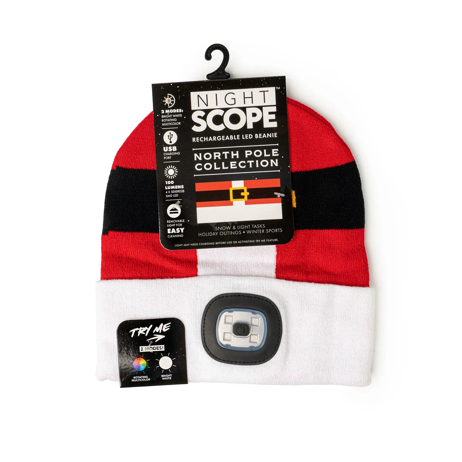 Festive AF Nightscope USB Rechargeable LED Beanie - Santa