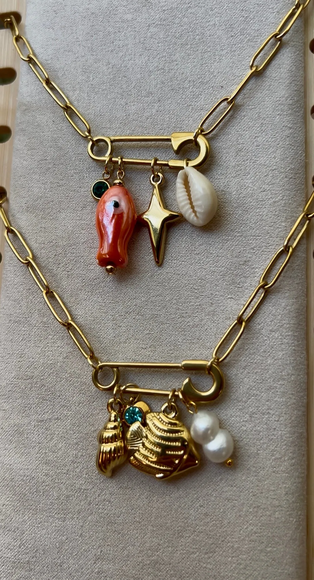 Fish Charm Stack Necklace
