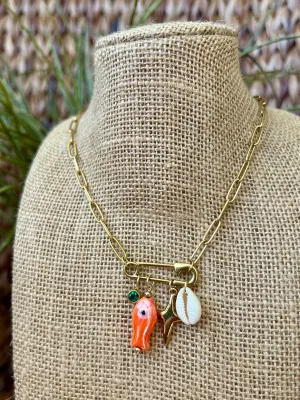 Fish Charm Stack Necklace