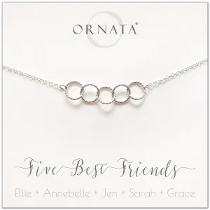“Five Best Friends" Sterling Silver Necklace | Friends & Sisters