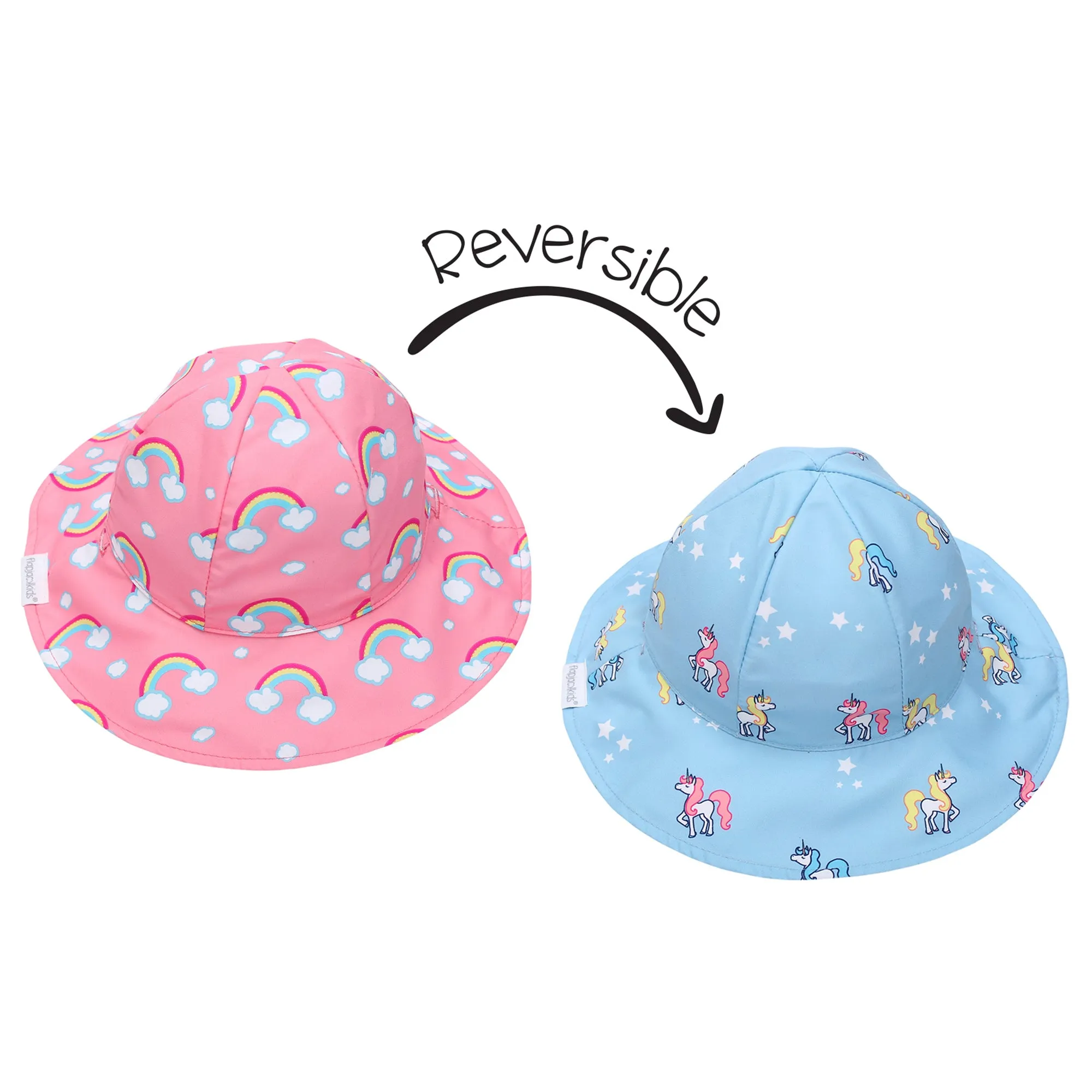 Flapjack/Reversible Sun Hat Rainbow/Unicorn - S