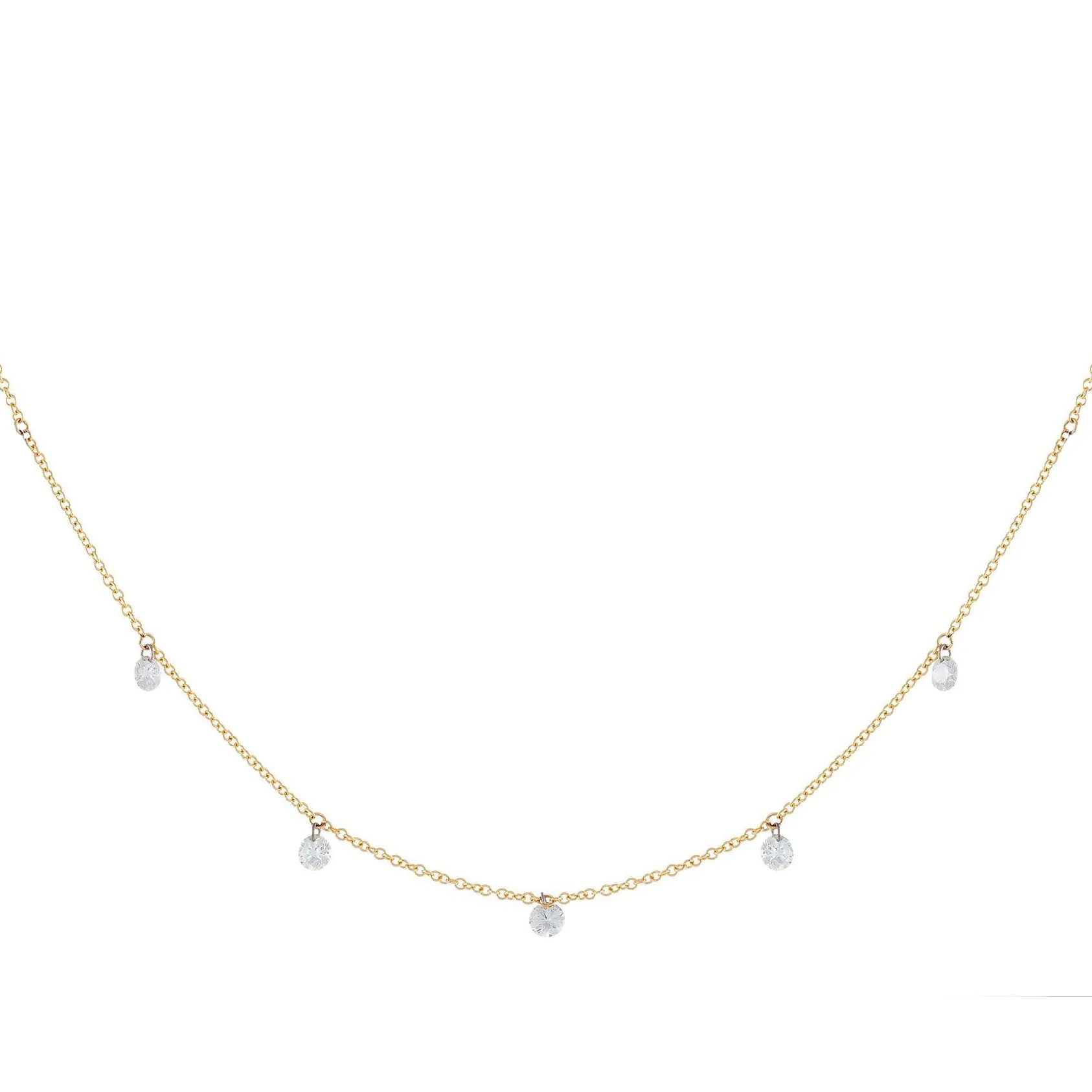 Floating Diamond Necklace 14K