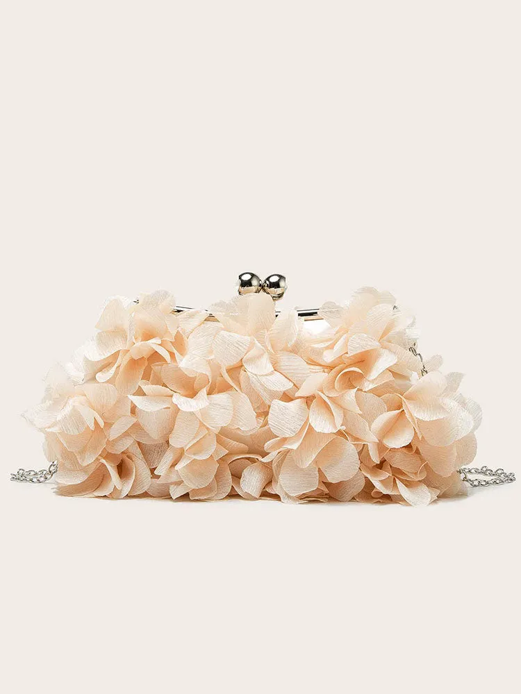 Floral Decor Kiss Lock Clutch