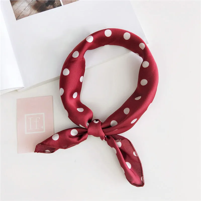 Floral Print Silk Small Square Scarf for Women - 40 Colors