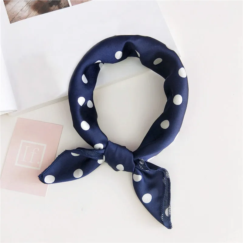 Floral Print Silk Small Square Scarf for Women - 40 Colors
