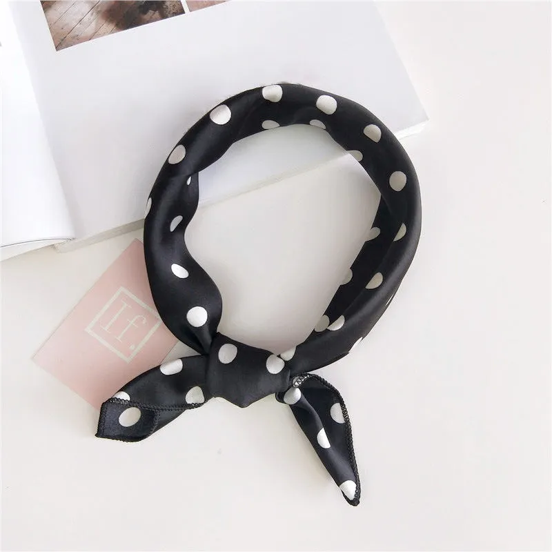 Floral Print Silk Small Square Scarf for Women - 40 Colors
