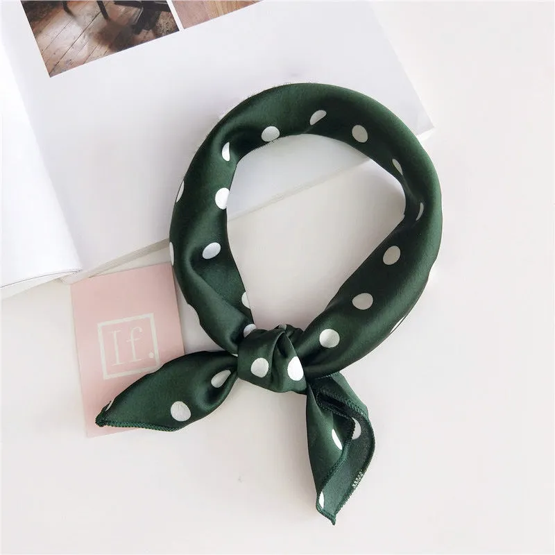 Floral Print Silk Small Square Scarf for Women - 40 Colors