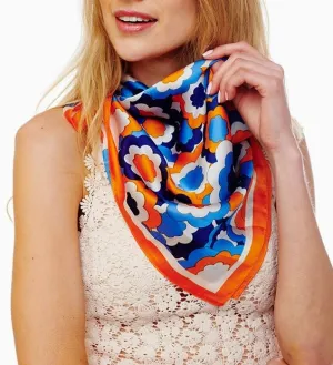 Floral Printed Silky Square Bandana