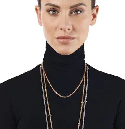 FOPE 18K Yellow Gold Prima Diamond Single Rondelle Necklace