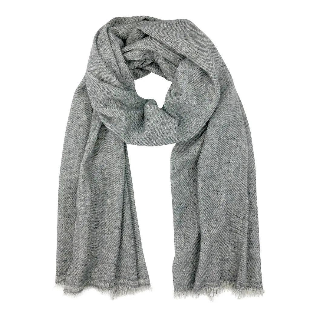 Frayed Cashmere Scarf Dark Grey