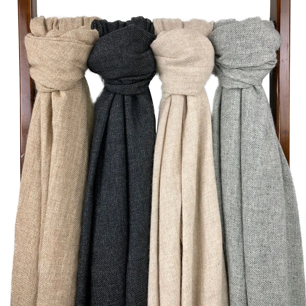 Frayed Cashmere Scarf Dark Grey
