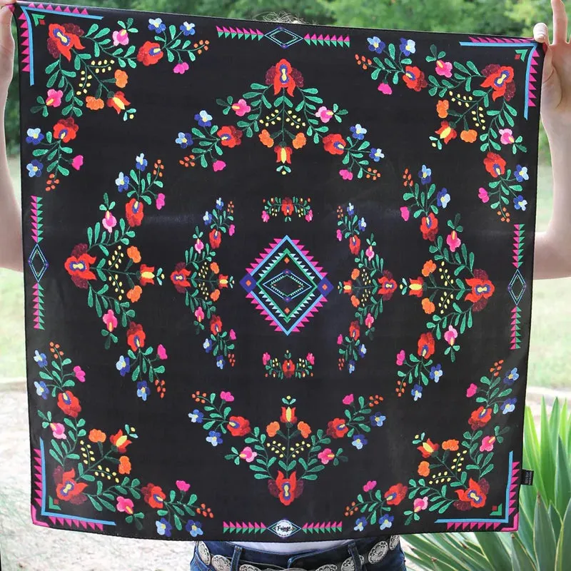 Fringe Scarves- Fiesta Long & Tall Black