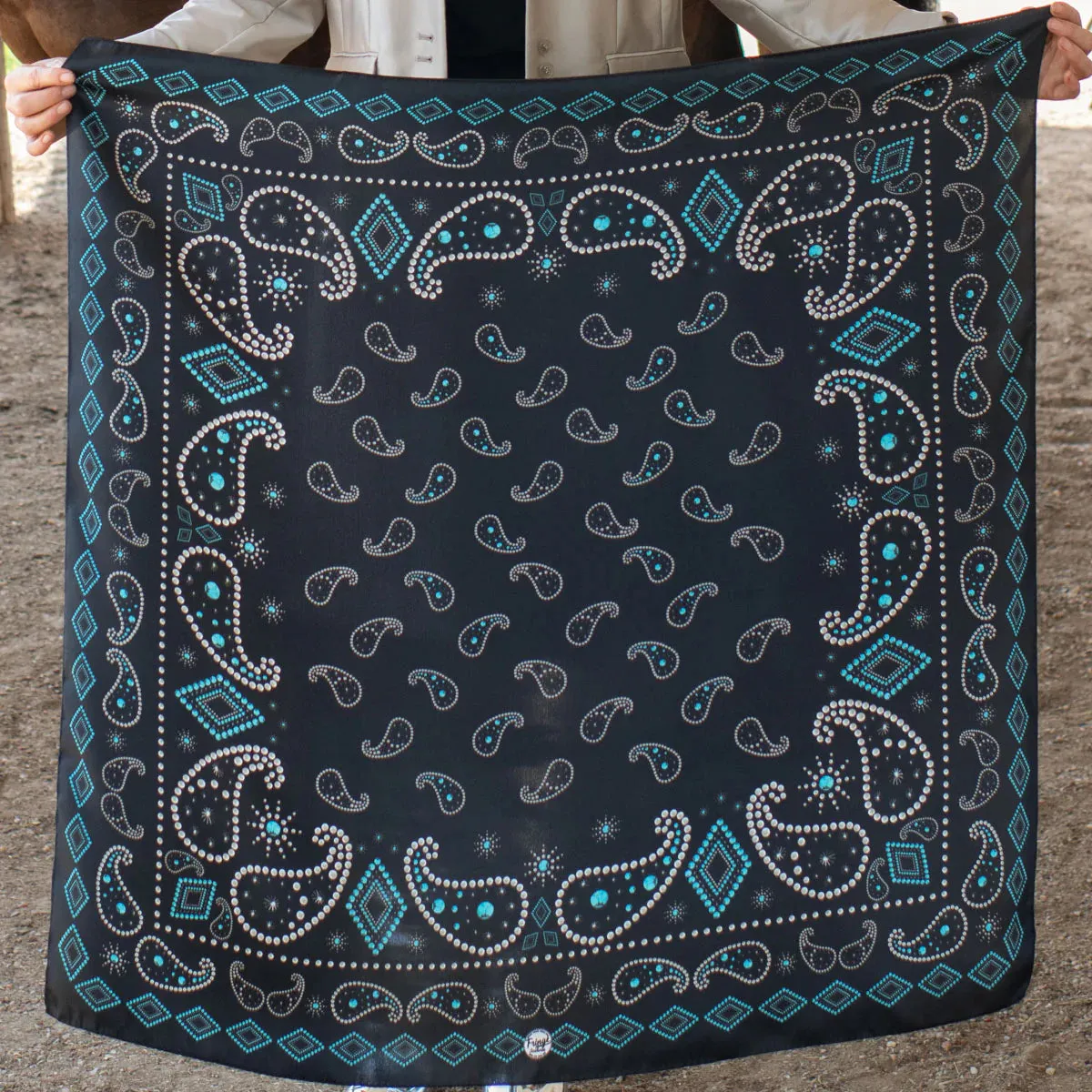 Fringe Scarves- Pretty Paisley Long & Tall Black
