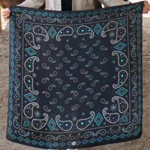 Fringe Scarves- Pretty Paisley Long & Tall Black