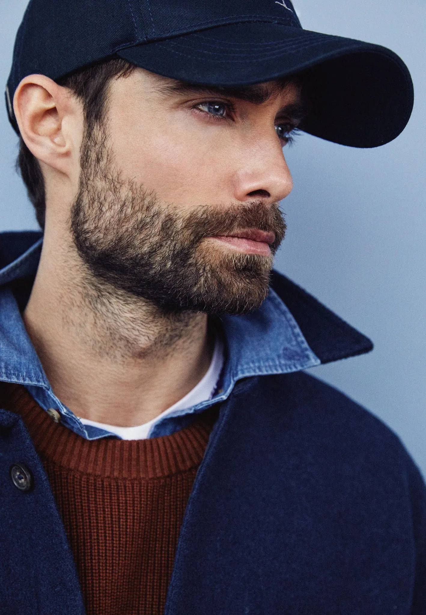 FYNCH HATTON Embroidered Cotton Cap – Navy