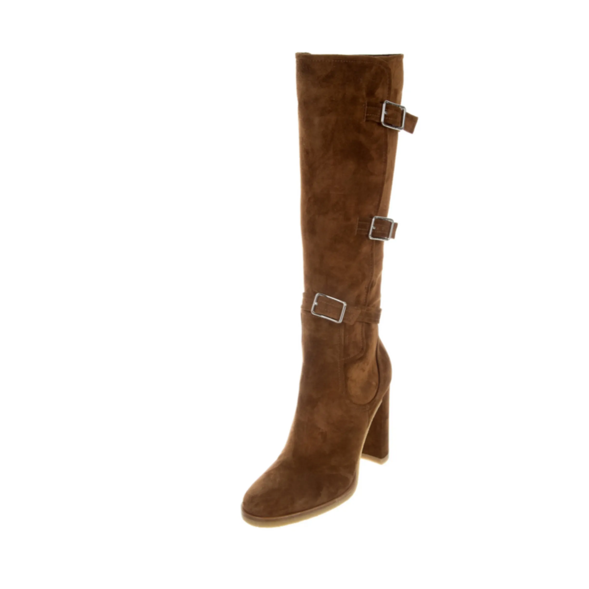 GIANVITO ROSSI Caramel Suede Stormer Knee-High Boots Size 9.5 (39.5 IT) NWB