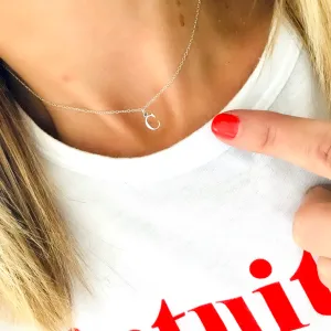 Girls Initial Necklace Sterling Silver