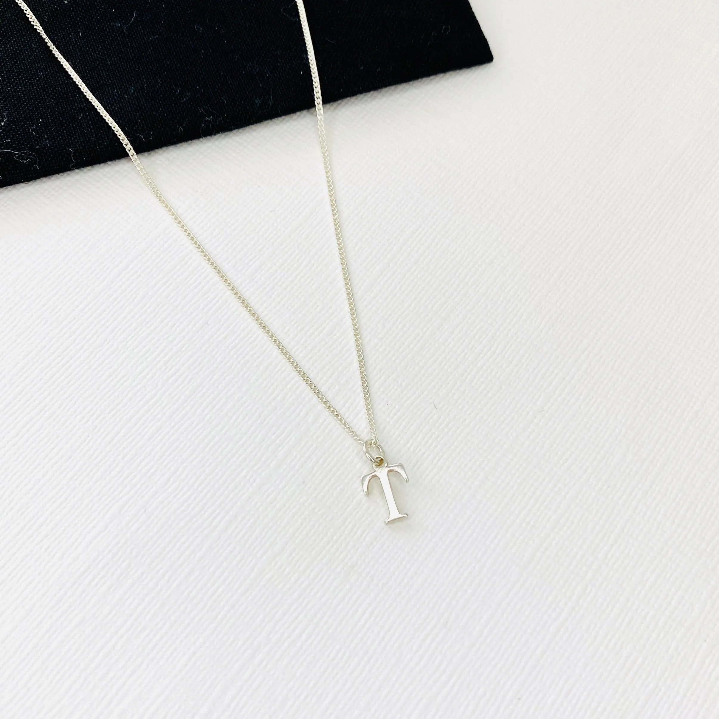 Girls Initial Necklace Sterling Silver