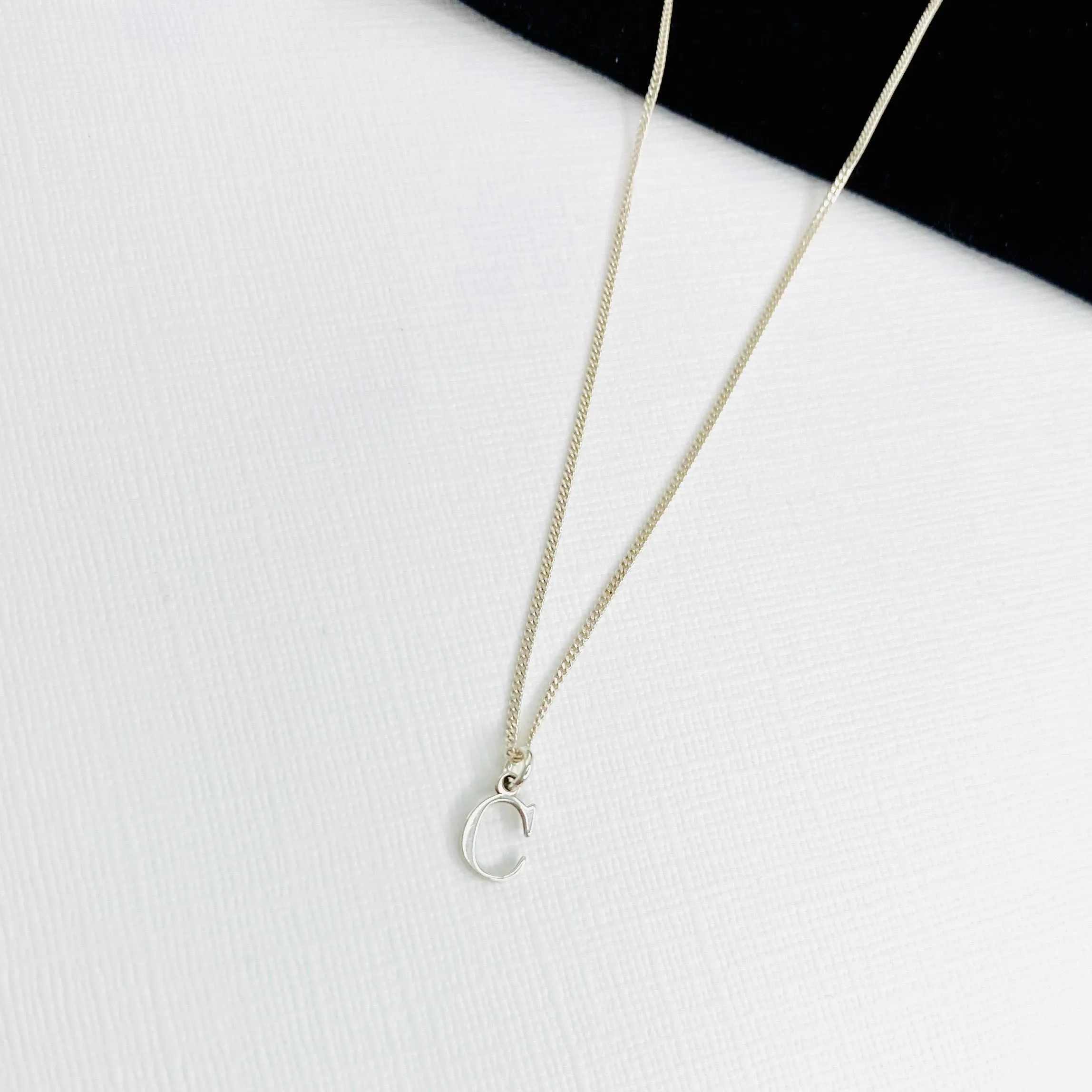 Girls Initial Necklace Sterling Silver