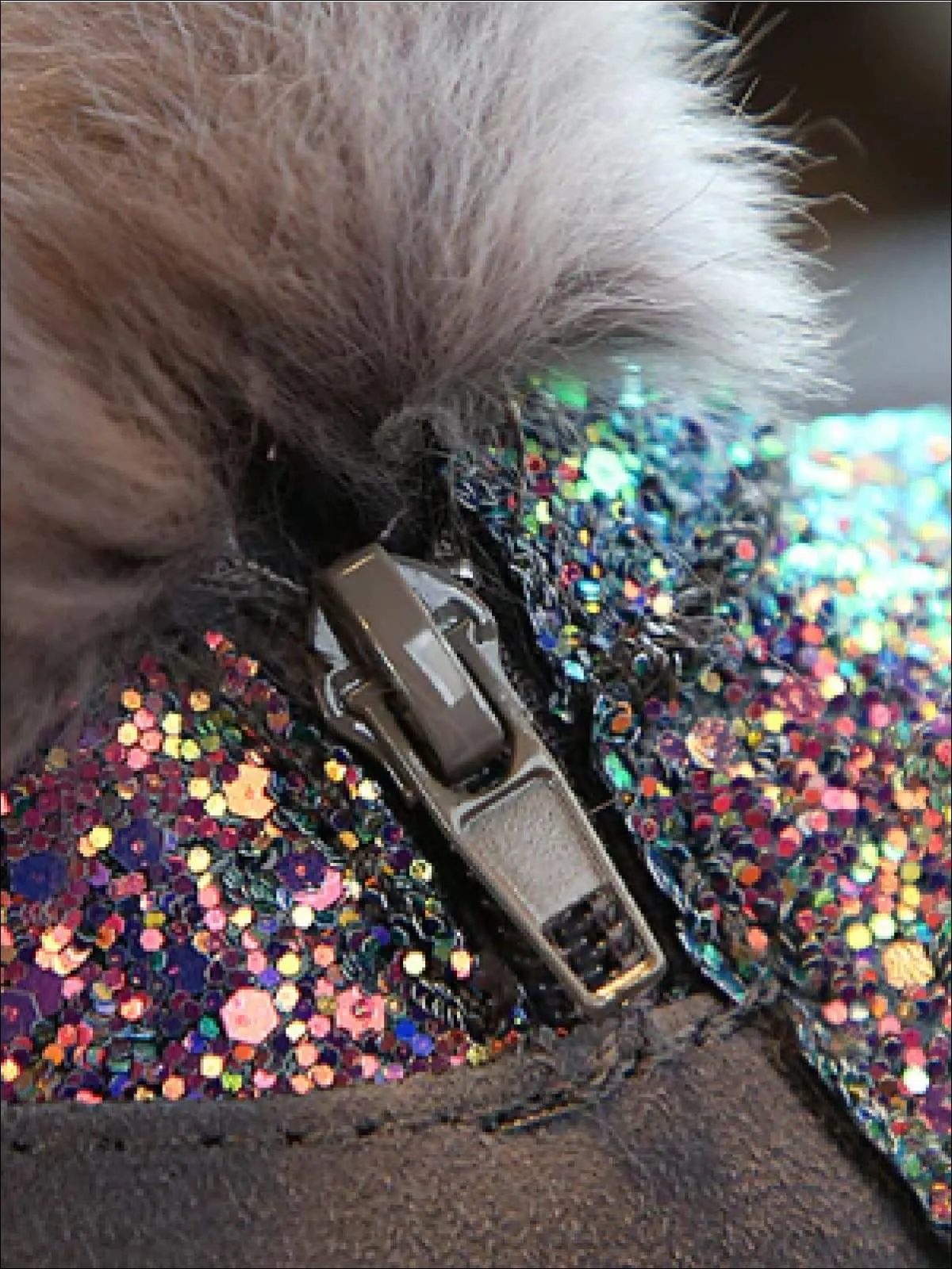Girls Sparkle Furry Ankle Boots By Liv and Mia
