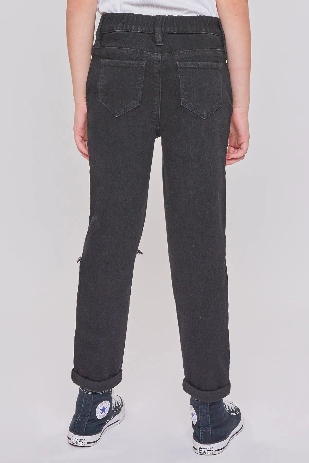 Girls Taylor Relax Fit Elastic Back Roll Cuff Jeans, Pack Of 12