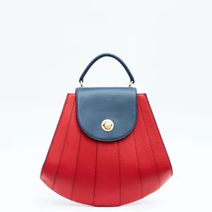 gisel tapered top handle leather handbag - shady red