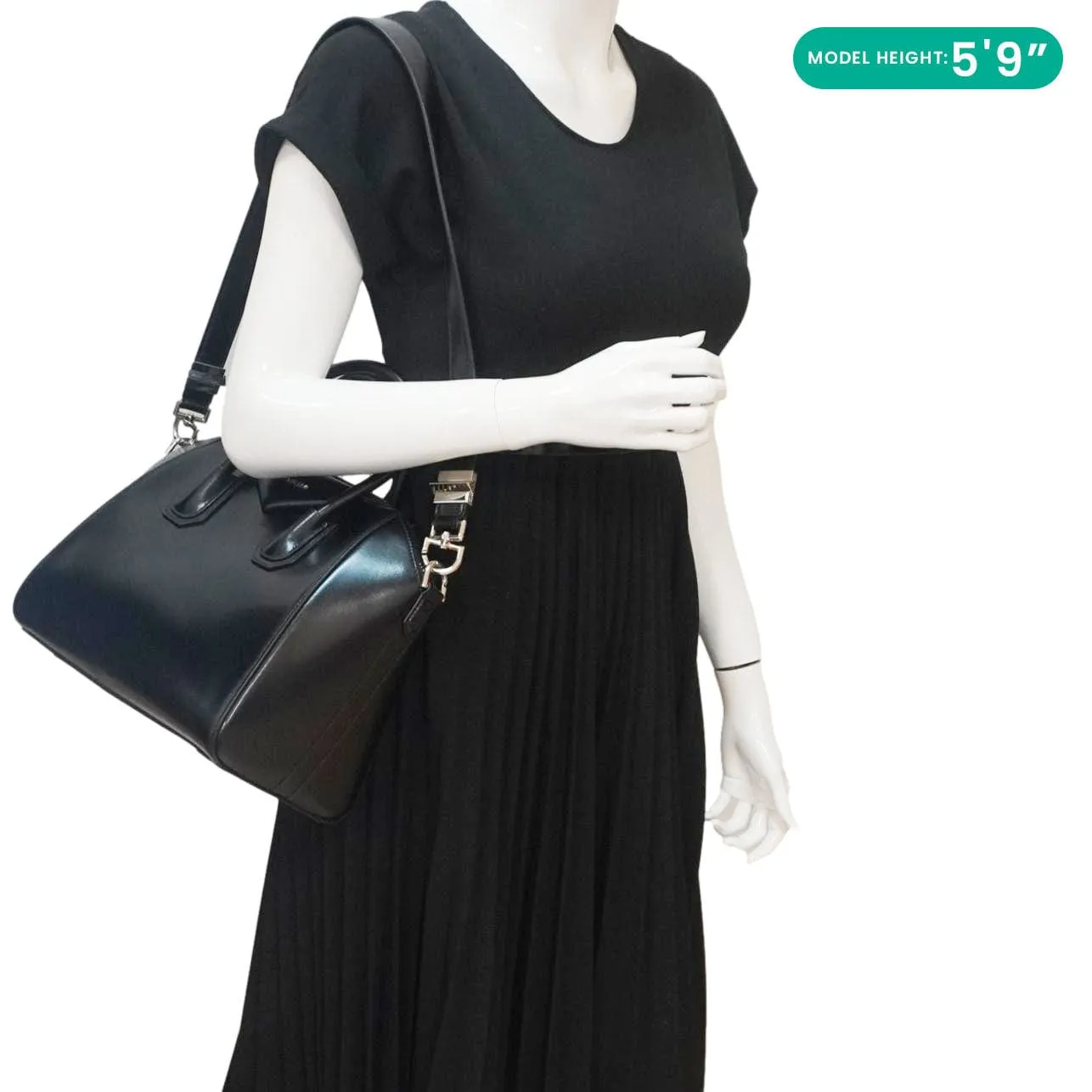 GIVENCHY Antigona Small Leather Satchel Shoulder Bag Black