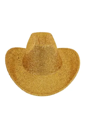 Glitter Solid Color Fedora Hat Gold - Pack of 6