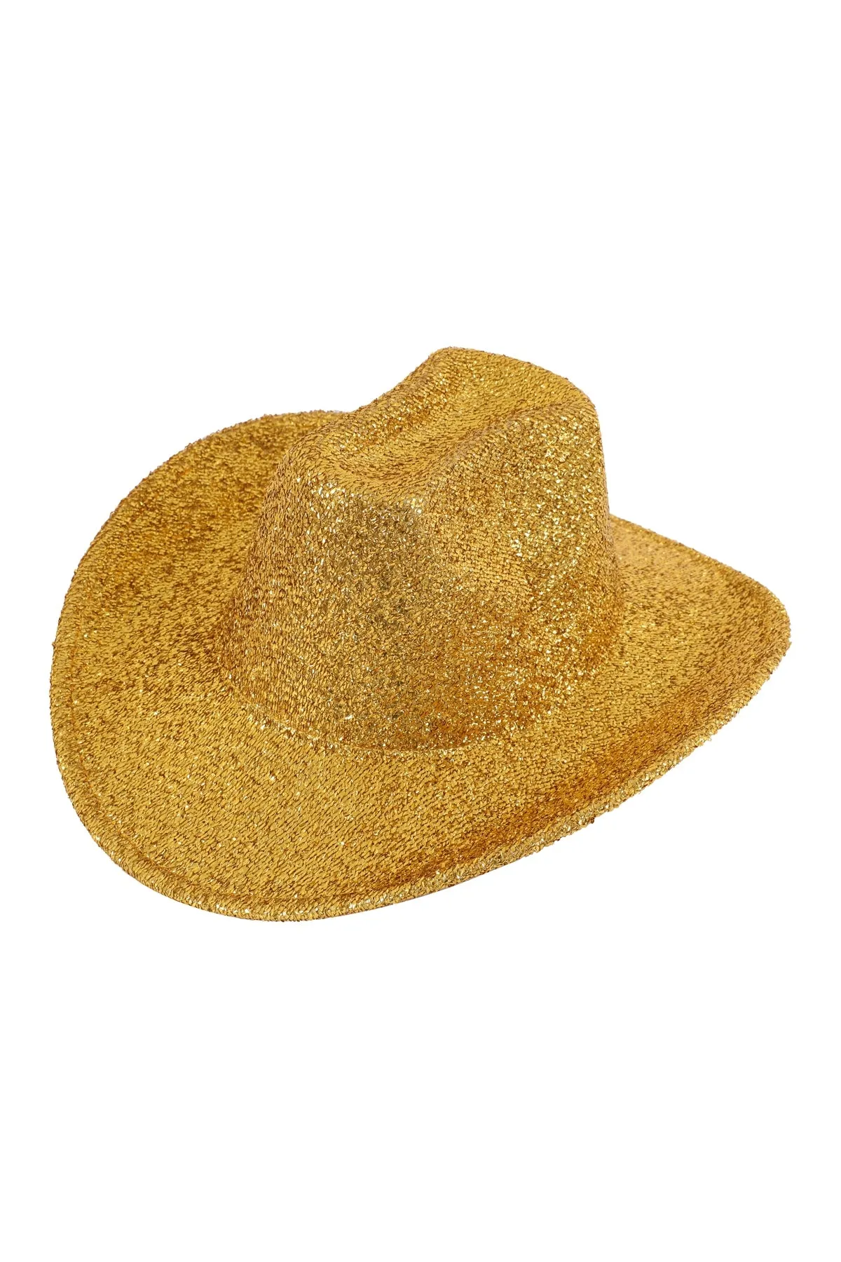 Glitter Solid Color Fedora Hat Gold - Pack of 6