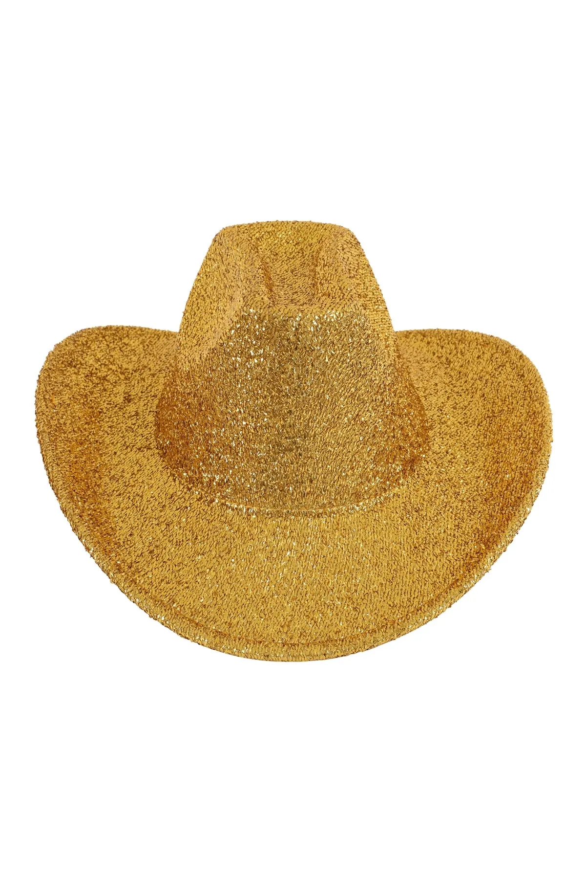 Glitter Solid Color Fedora Hat Gold - Pack of 6