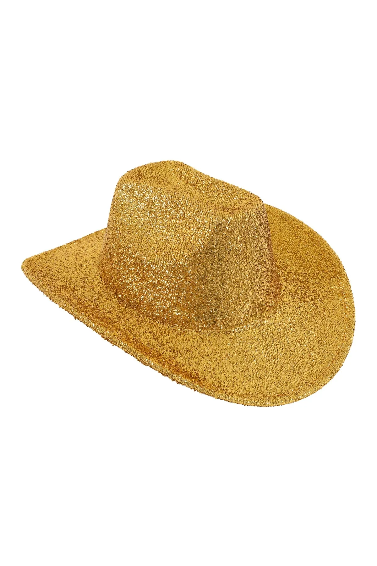 Glitter Solid Color Fedora Hat Gold - Pack of 6