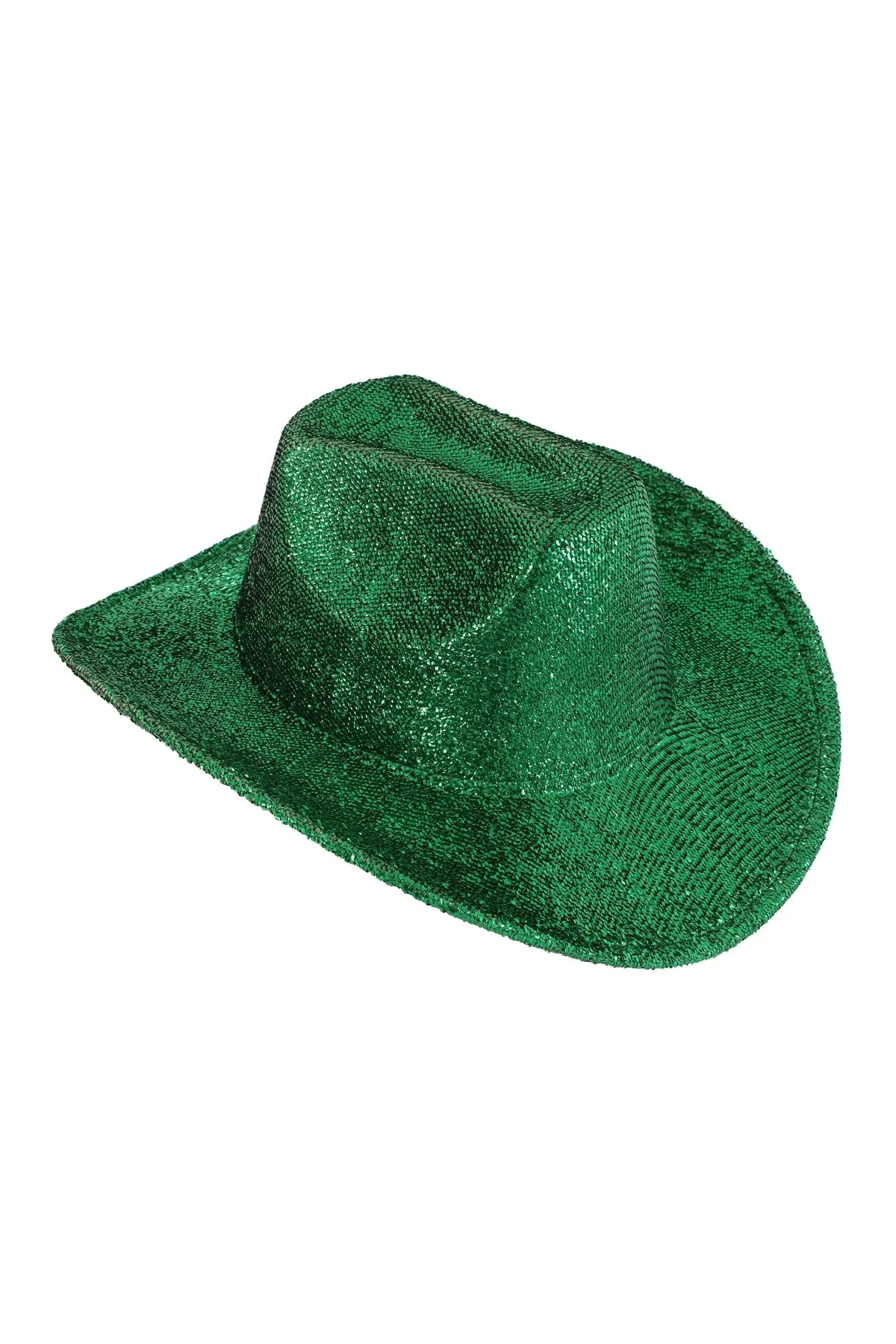 Glitter Solid Color Fedora Hat Green  - Pack of 6