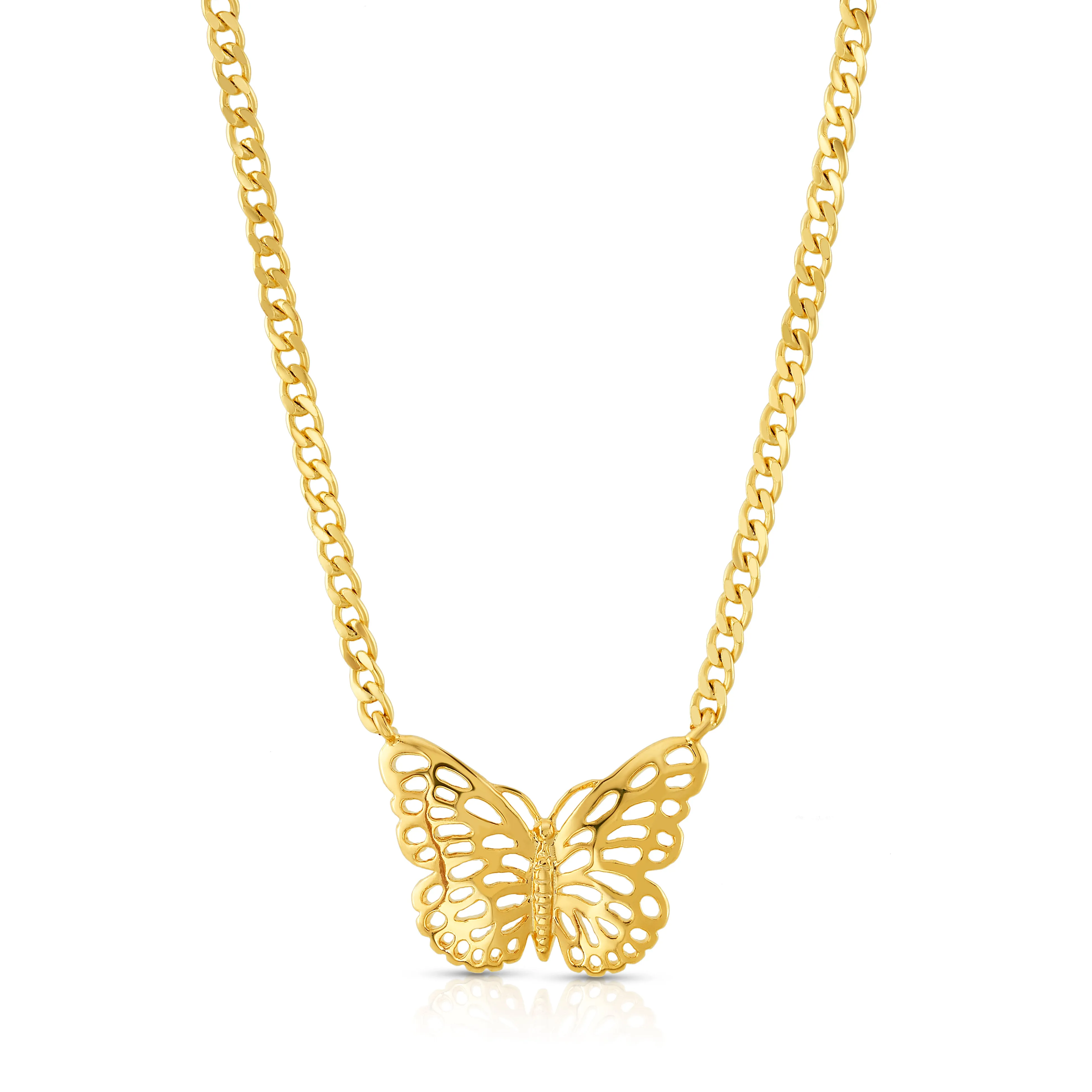 GOLD 80'S BUTTERFLY NECKLACE