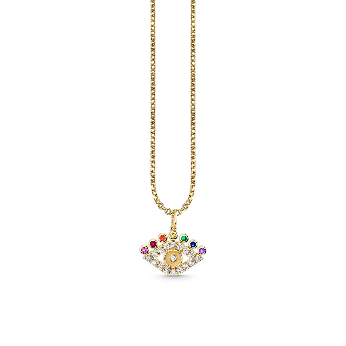 Gold & Diamond Rainbow Lashes Eye Charm