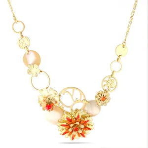 GOLD CORAL PEACH MOP NECKLACES #233CR1101 (10E1)