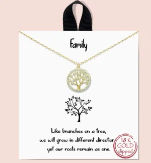 Gold-Dipped Tree of Life Charm Necklace