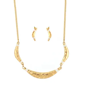 GOLD EARRINGS AND NECKLACES SET #HNN E123461 GLD