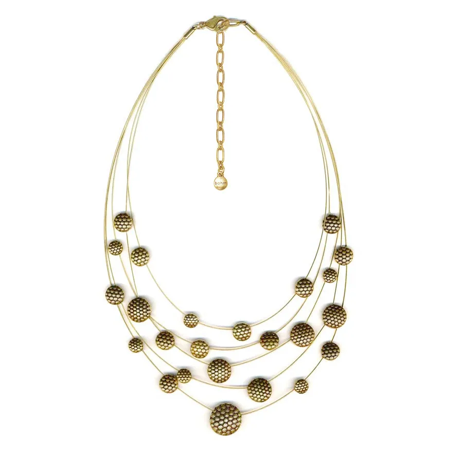 GOLD FLAT BALL CHARM NECKLACES #283GD1201